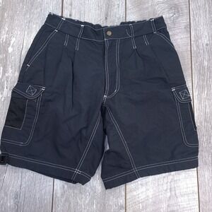 Louis Garneau Cycling Cargo Shorts Mens M Black Contrast Stitch Nylon Pockets